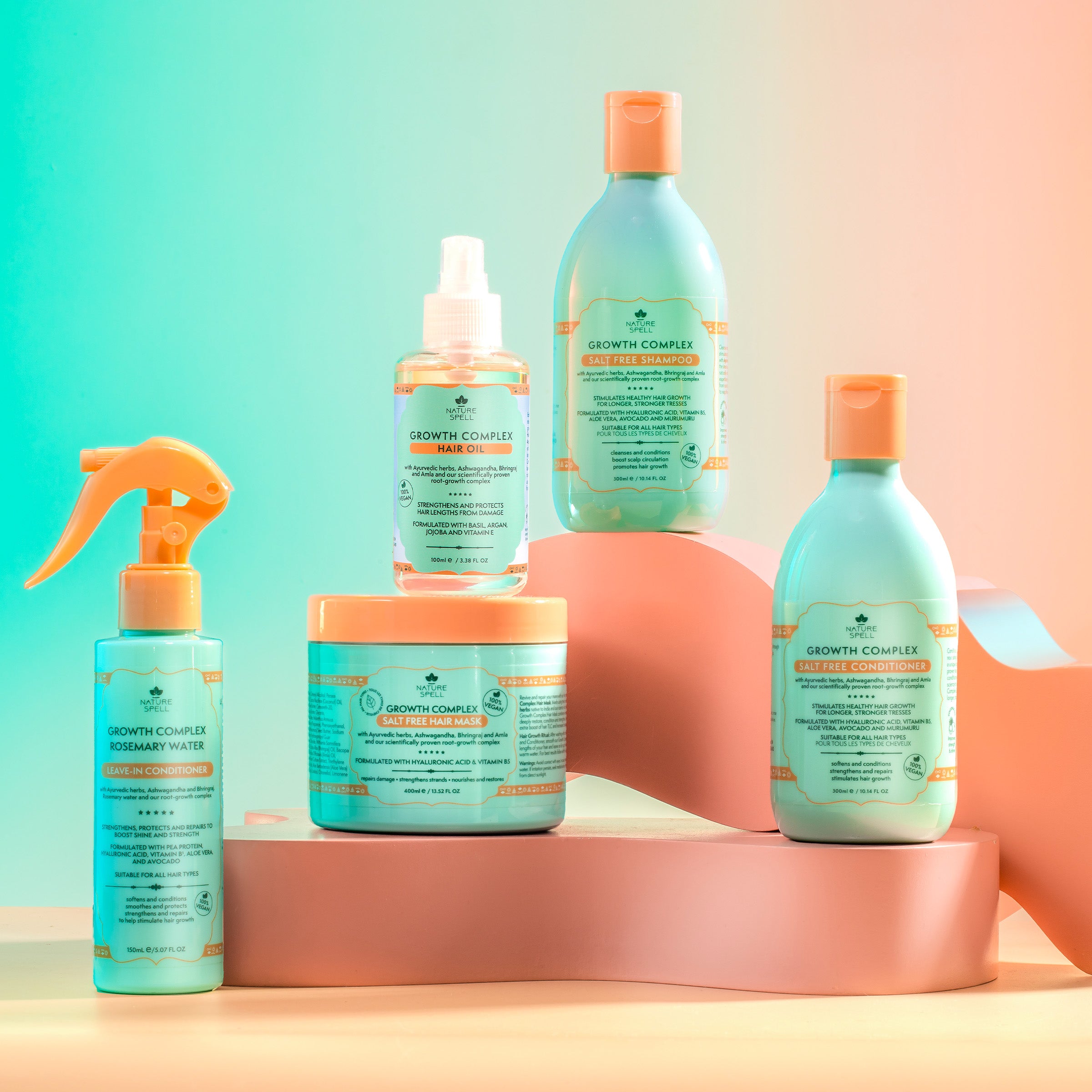 Growth Complex Hair Growth Set - Shampoo, Conditioner, Hair Mask, Leave-in Styling Conditioner & Hair Oil