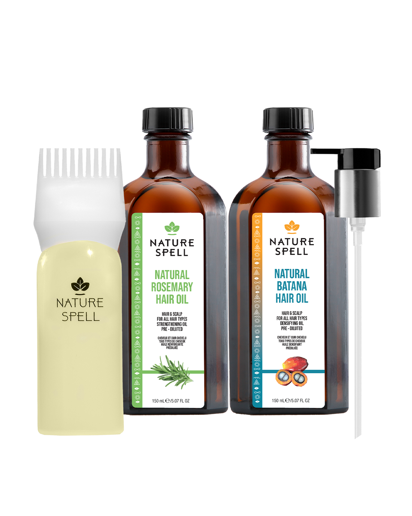 Batana & Rosemary Hair Nourishment Set with pump and Oil Applicator Se