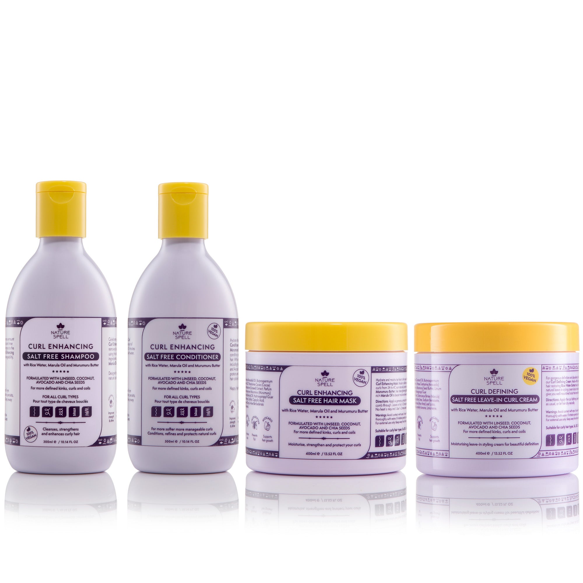 Curl Enhancing Haircare Collection - Shampoo, Conditioner, Hair Mask, Leave in Curl Cream