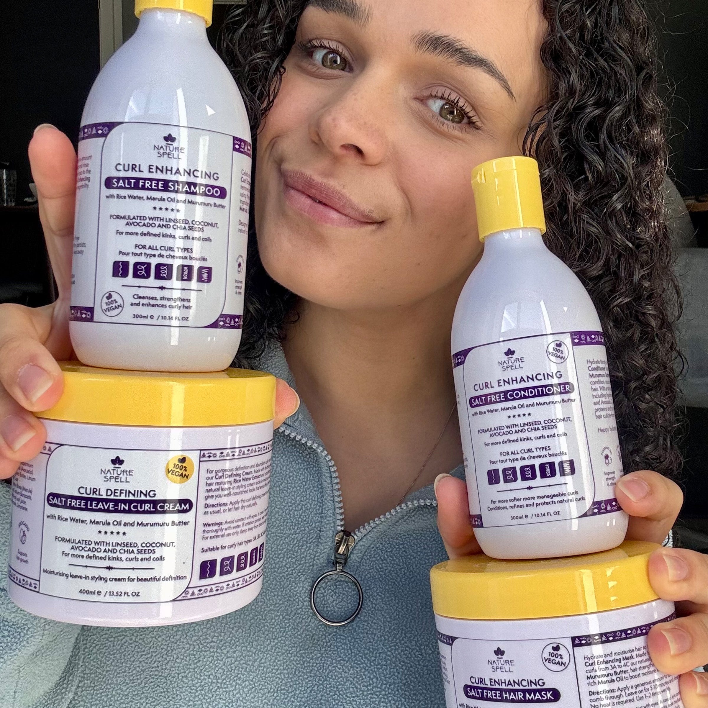 Curl Enhancing Haircare Collection - Shampoo, Conditioner, Hair Mask, Leave in Curl Cream