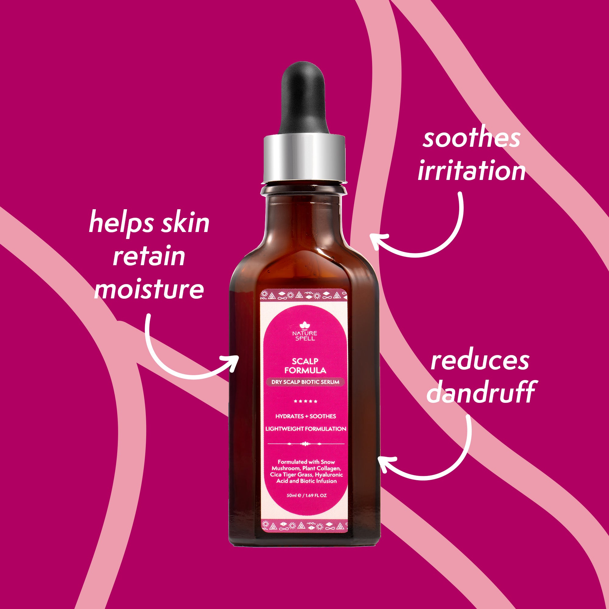 Dry Scalp Formula - Calm & Clear Biotic Serum for Dry Scalp with Hyaluronic Acid + Plant Collagen