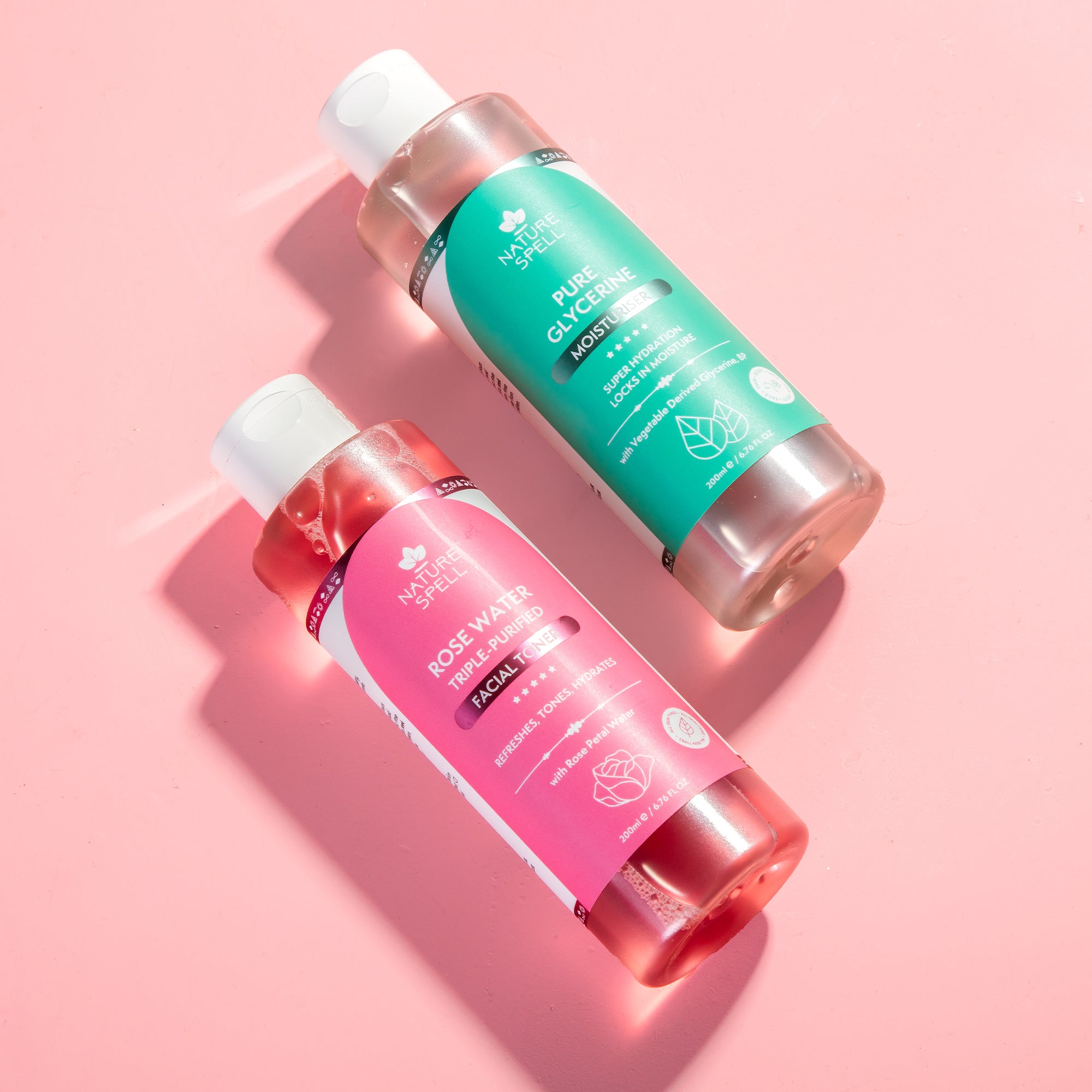 Glass Skin Duo: Rose Water Toner & 100% Pure Glycerine