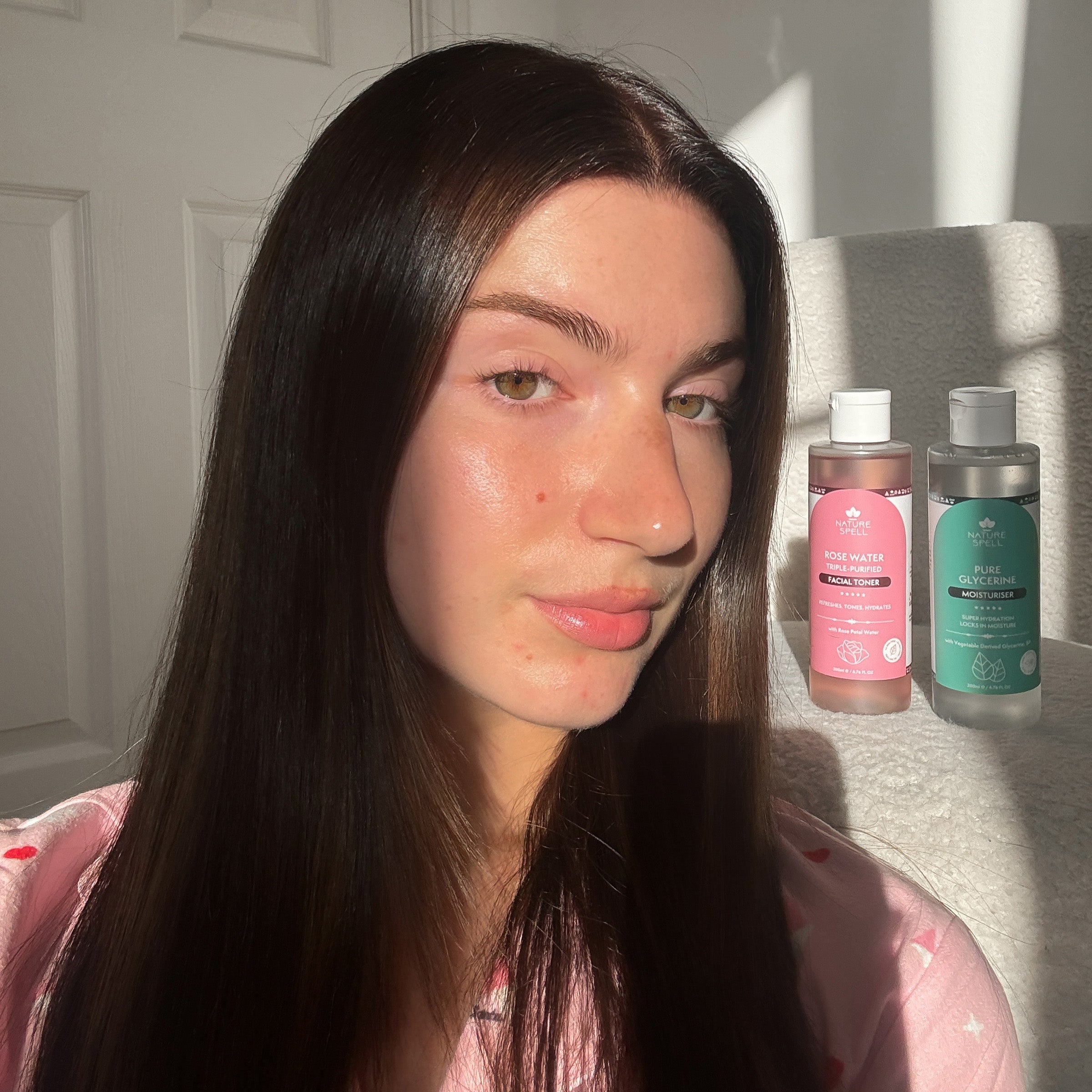 Glass Skin Duo: Rose Water Toner & 100% Pure Glycerine