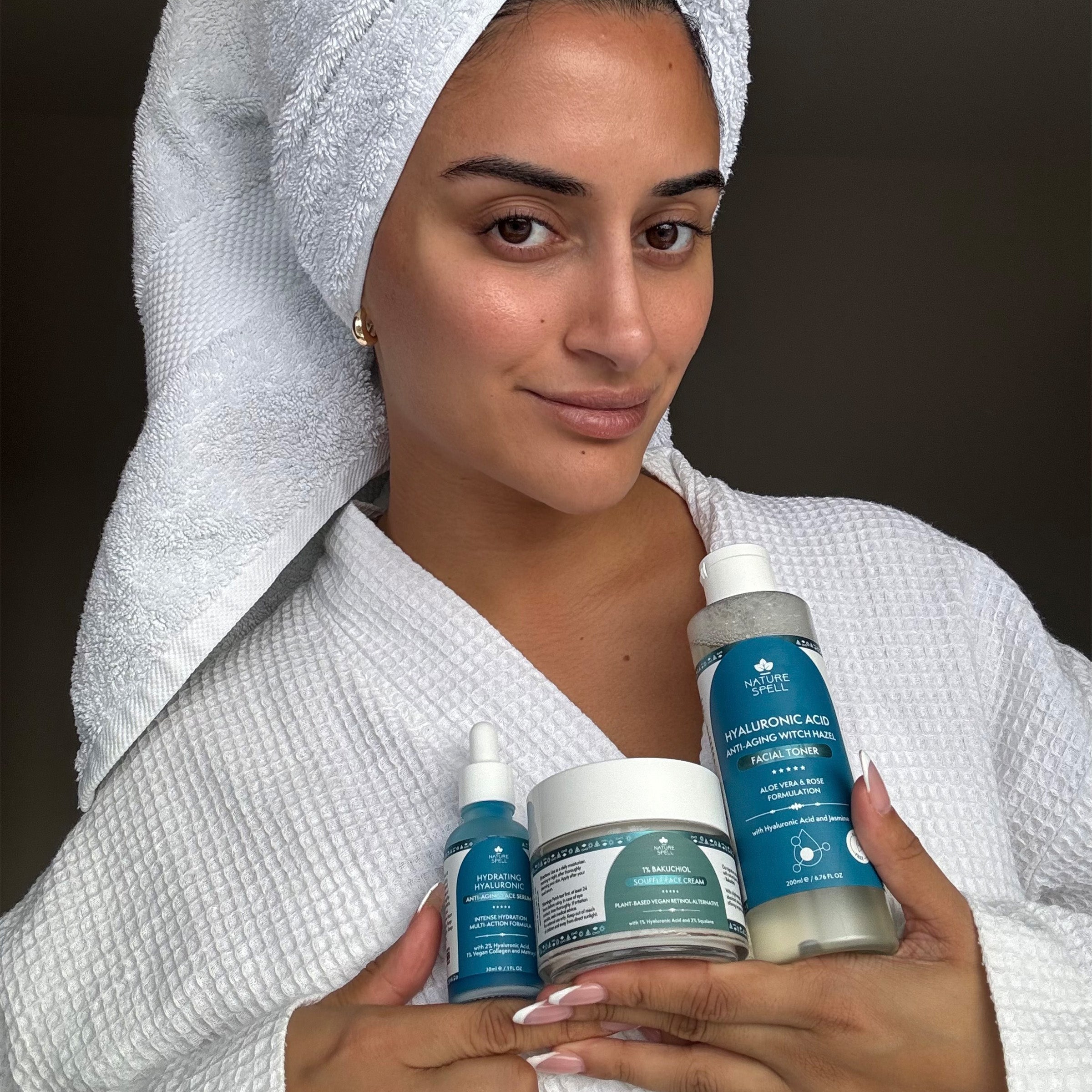 Hyaluronic Acid Anti-Aging Skincare Set - Toner + Serum + Moisturiser