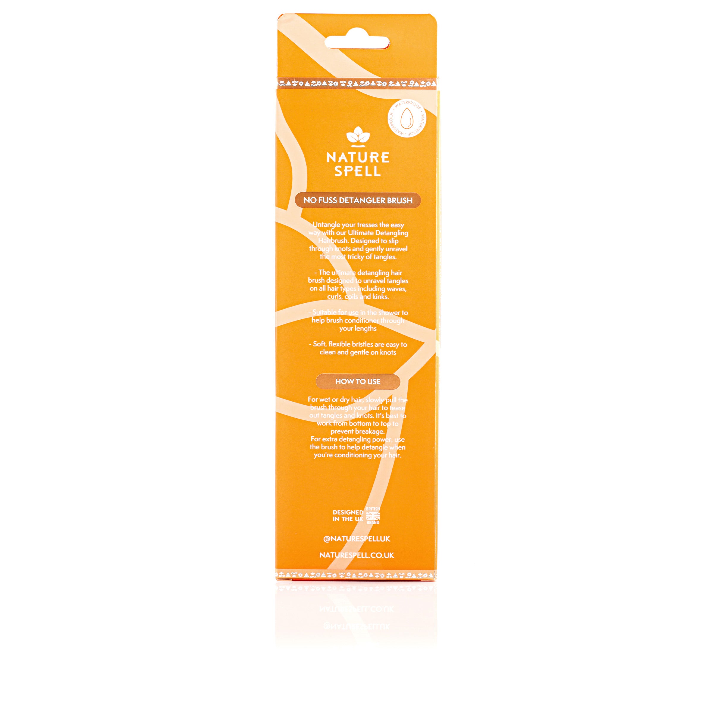 No Fuss Detangler Brush - Glossy Orange