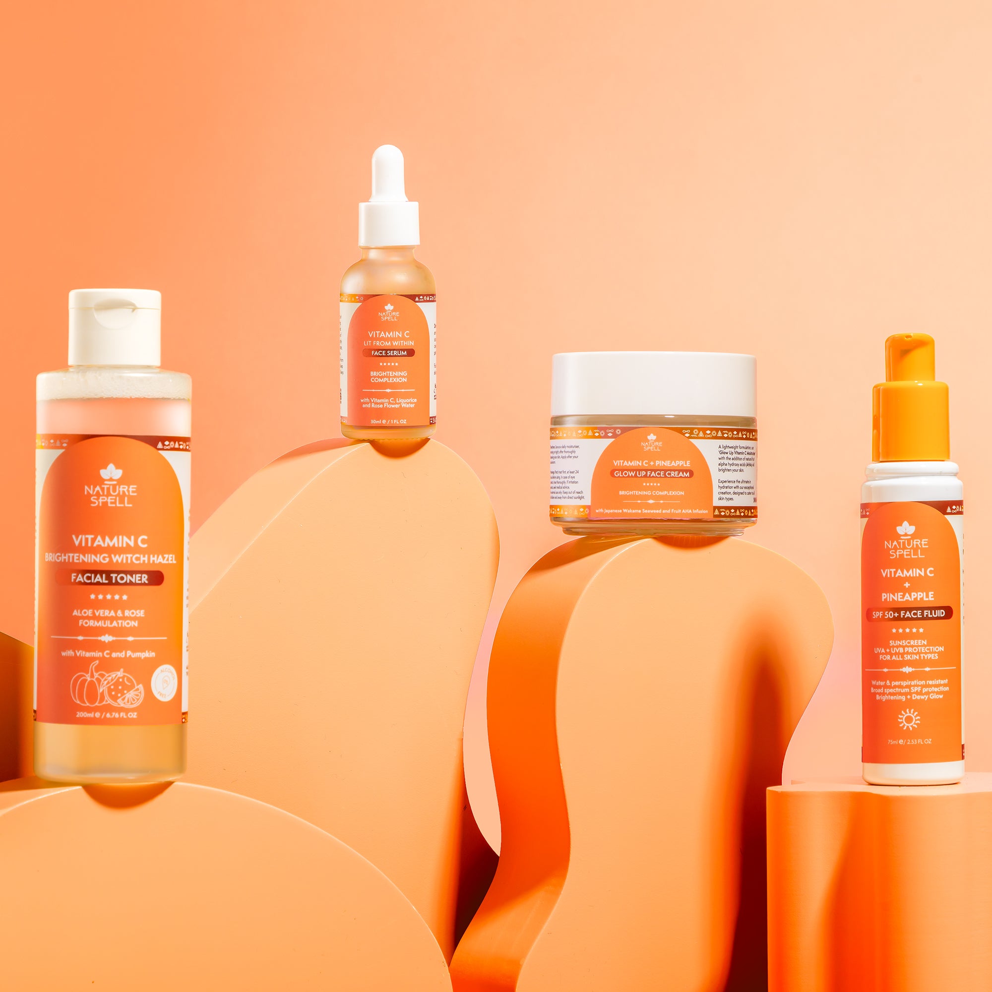 Vitamin C Brightening Skincare Set - Toner + Serum + Moisturiser + SPF 50