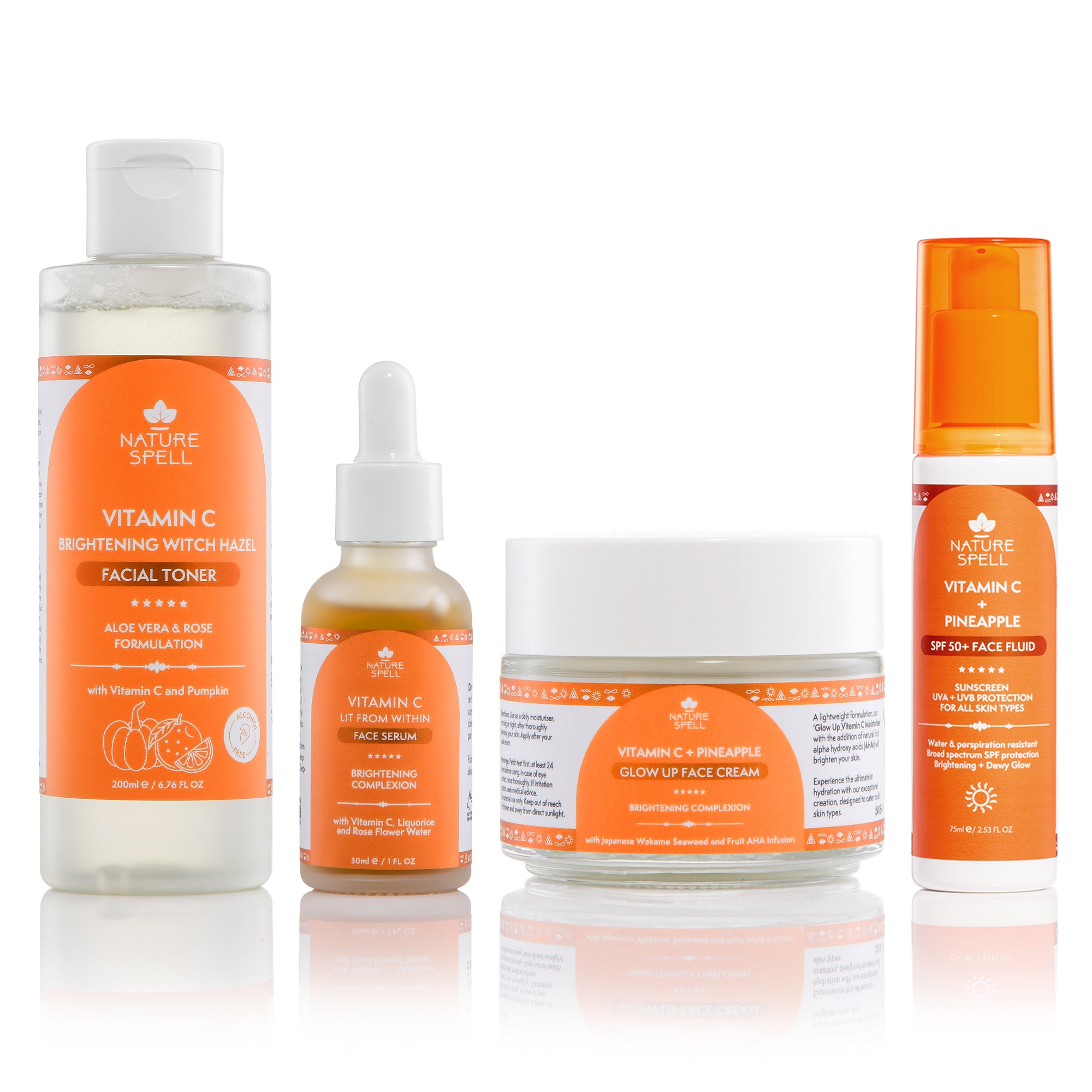 Vitamin C Brightening Skincare Set - Toner + Serum + Moisturiser + SPF 50