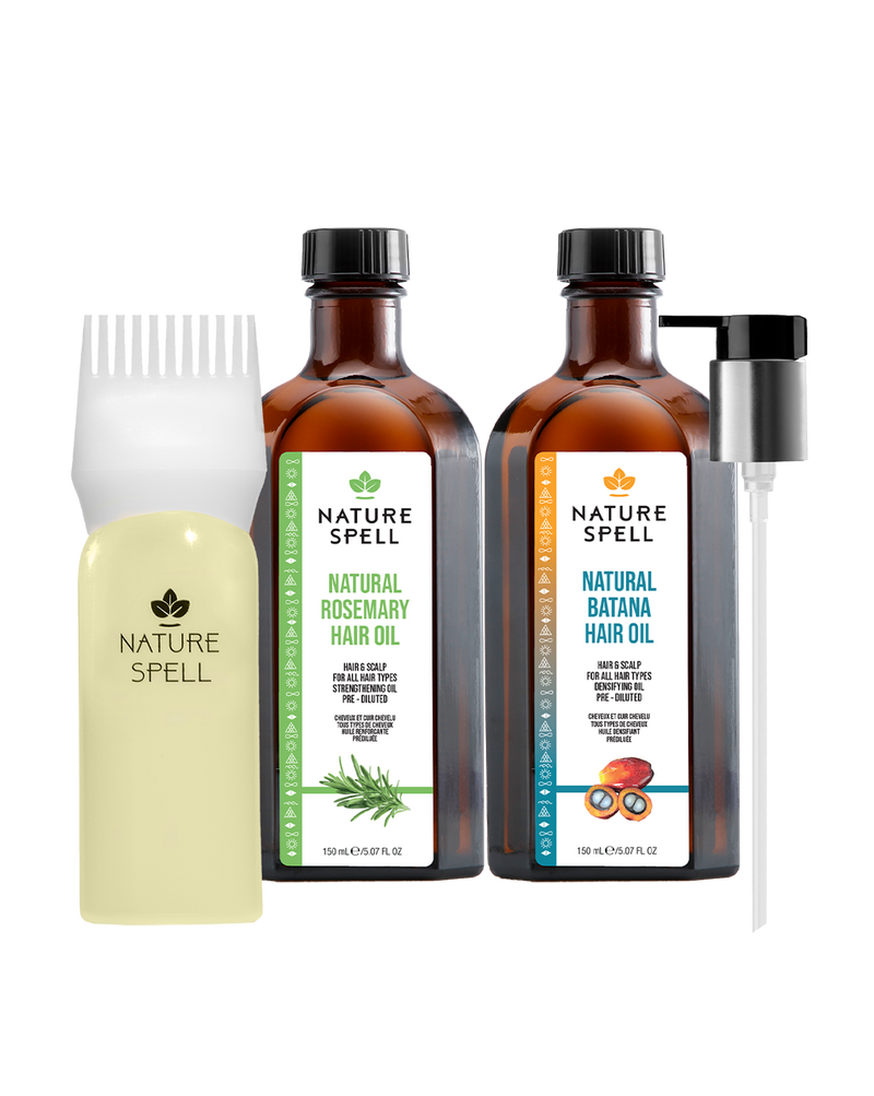 Batana & Rosemary Hair Nourishment Set with pump and Oil Applicator Set