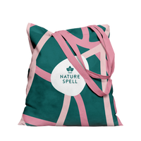 Nature Spell Branded Tote Bag Green & Pink