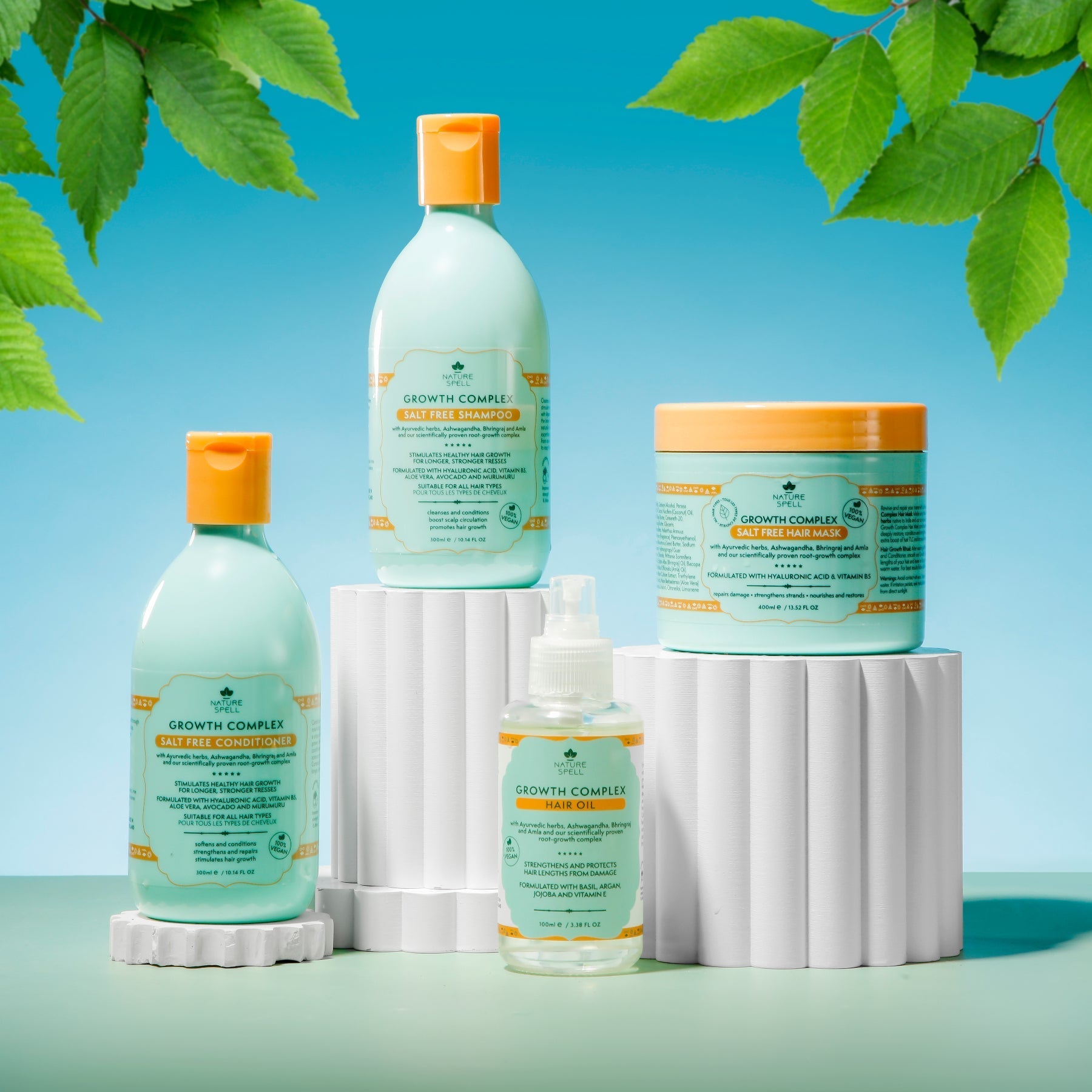 Growth Complex Hair Growth Set - Shampoo, Conditioner, Hair Mask, Leave-in Styling Conditioner & Hair Oil