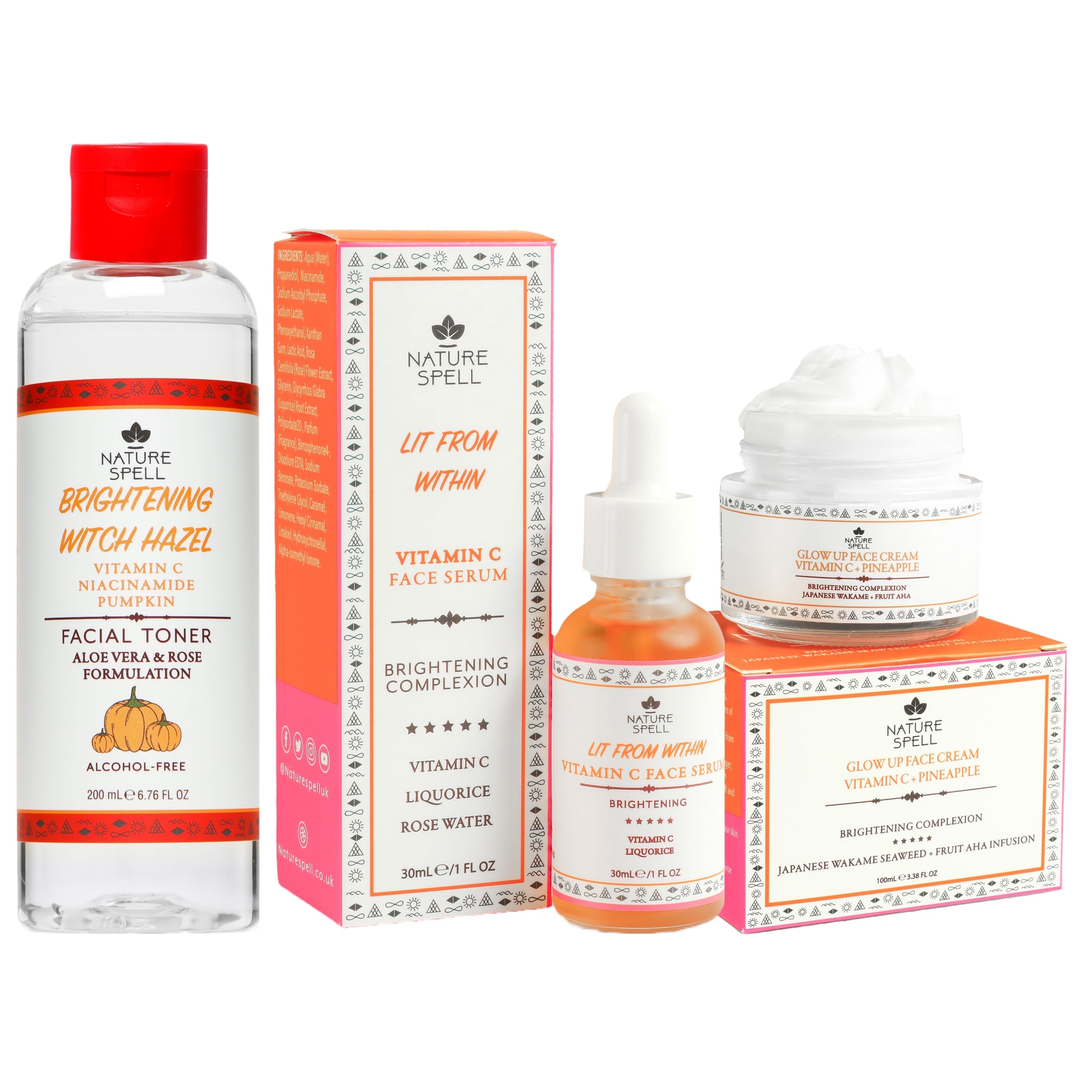 Vitamin C Brightening Skincare Set - Toner + Serum + Moisturiser
